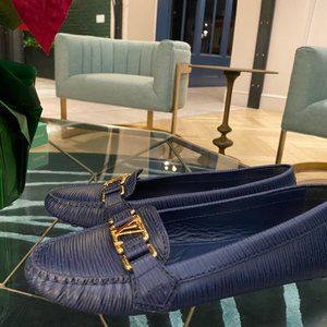 Louis Vuitton Oxford Flat Loafer in Blue Epi Leather
